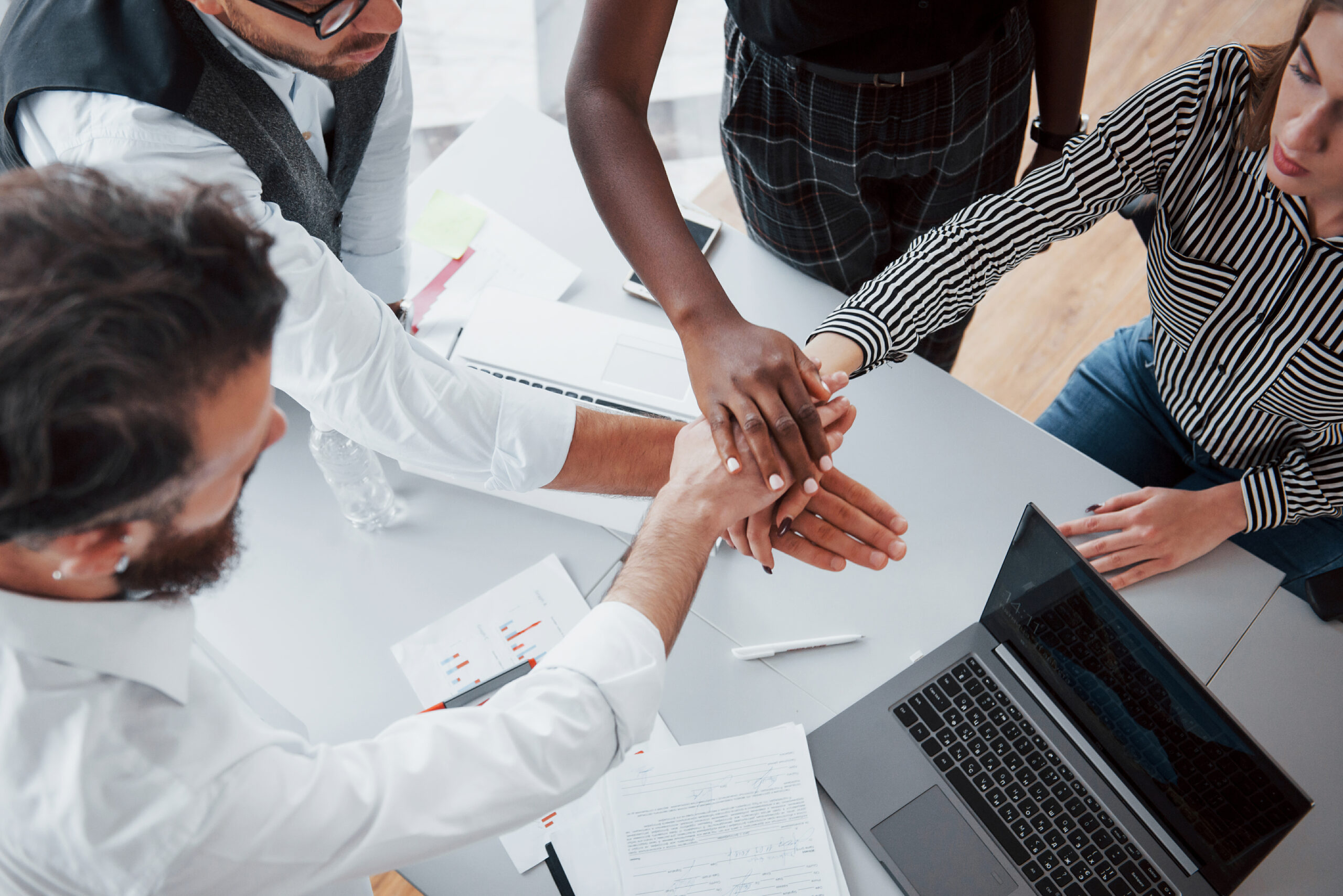 Young business people are discussing new creative ideas together during a meeting in the office